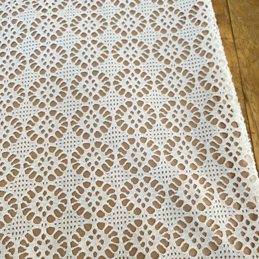 Vtg Dressbarn Lace Eyelet Floral White Sleeveless Pullover Dress Women's Size 10 - Picture 3 of 16